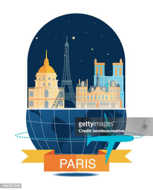 パリの街 - パリ　夜景点のイラスト素材／クリップアート素材／マンガ素材／アイコン素材
