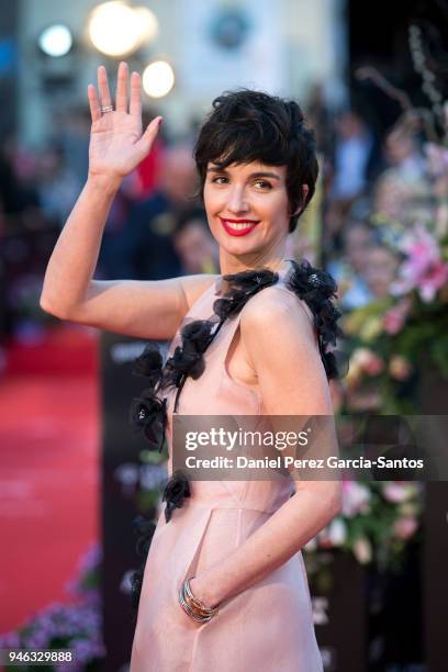 Paz Vega attends the 'The Queen of Fear' premiere during the 21th Malaga Film Festival 2018 at the Cervantes Theater on April 14, 2018 in Malaga,...