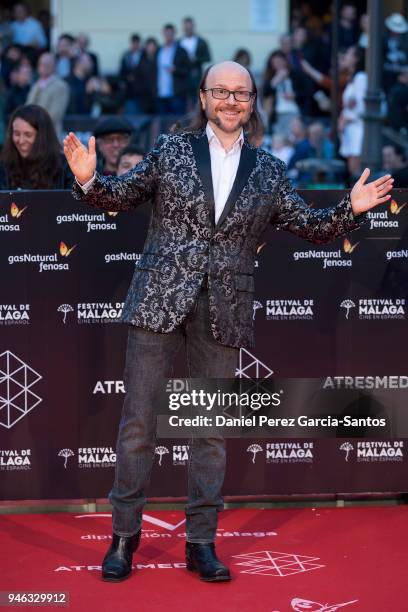 Santiago Segura attends the 'The Queen of Fear' premiere during the 21th Malaga Film Festival 2018 at the Cervantes Theater on April 14, 2018 in...