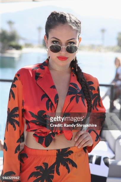 Inanna Sarkis attends Republic Records and Dream Hotels Present "The Estate" at Zenyara on April 14, 2018 in Coachella, California.