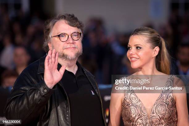 Director Guillermo del Toro and Kim Morgan arrive at the Cervantes Theater during the 21th Malaga Film Festival on April 14, 2018 in Malaga, Spain.