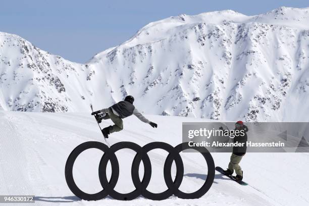 Carlos Garcia Knight of New Zealand competes at the Audi Nines presented by Falken at Tiefenbachferner Glacier on April 14, 2018 in Soelden, Austria.