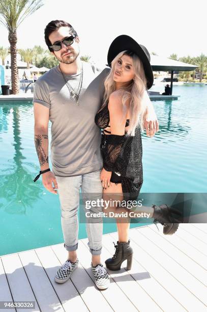 Benji Bryan and Crystal Cool attend Republic Records and Dream Hotels Present "The Estate" at Zenyara on April 14, 2018 in Coachella, California.