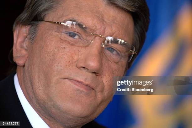 Viktor Yushchenko, president of Ukraine, speaks during a news conference in Seoul, South Korea on Tuesday, December 19, 2006. Ukraine, the world's...