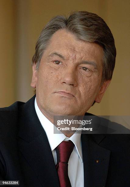 Viktor Yushchenko, president of Ukraine, listens during a news conference in Seoul, South Korea on Tuesday, December 19, 2006. Ukraine, the world's...