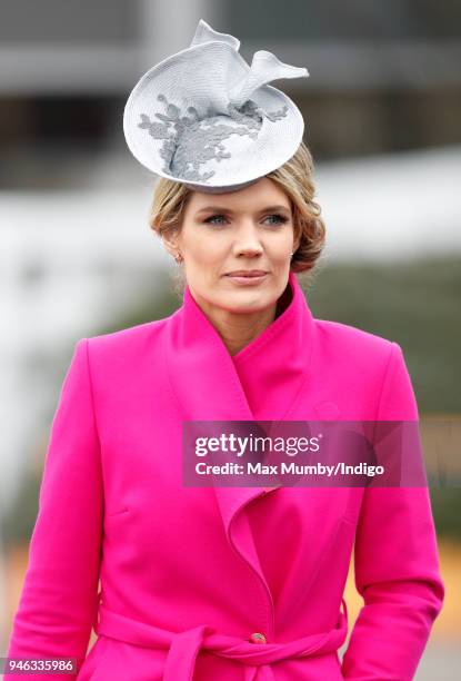 Charlotte Hawkins attends day two 'Ladies Day' of The Randox Health Grand National Festival at Aintree Racecourse on April 13, 2018 in Liverpool,...