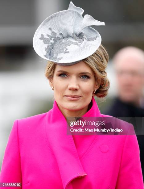 Charlotte Hawkins attends day two 'Ladies Day' of The Randox Health Grand National Festival at Aintree Racecourse on April 13, 2018 in Liverpool,...
