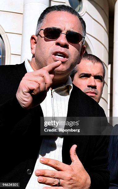 John A. "Junior" Gotti, son of the late Gambino family crime boss, speaks after a hearing on his tax payment status outside the Federal Court House...