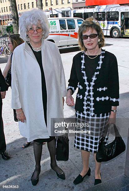 Woman who identified herself as Mrs. Arthur Schlesinger, left, arrives with her aunt Nancy Cushing, to attend funeral services for historian Arthur...