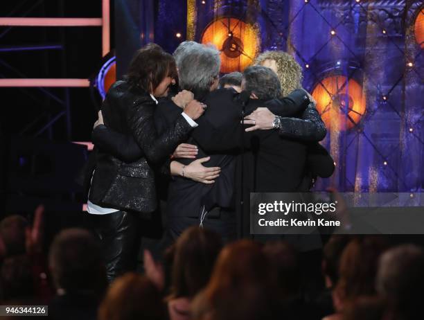 Bon Jovi performs during the 33rd Annual Rock & Roll Hall of Fame Induction Ceremony at Public Auditorium on April 14, 2018 in Cleveland, Ohio.