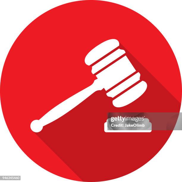 illustrations, cliparts, dessins animés et icônes de gavel cercle icône silhouette - vente aux enchères