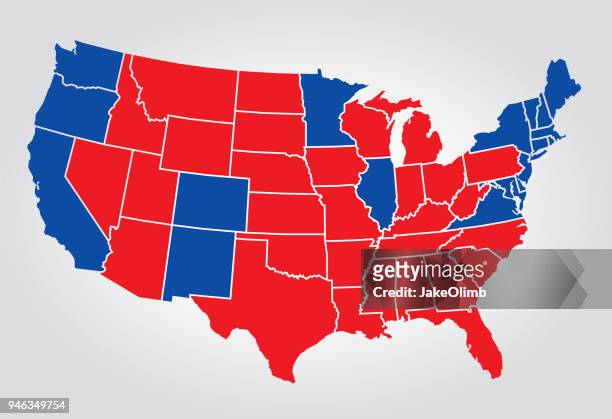 usa states election silhouette - presidential election map stock illustrations