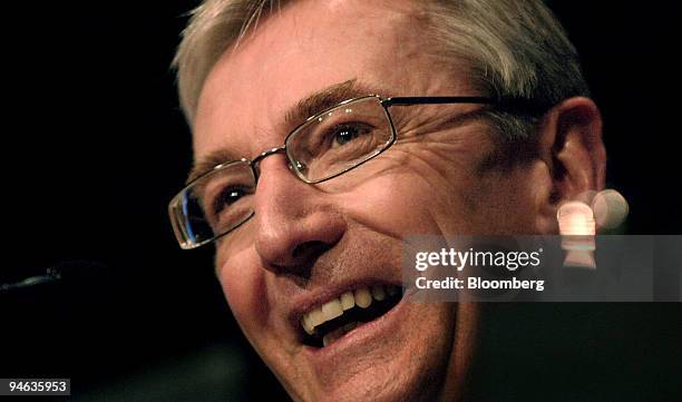 Nick Minchin, Australian Minister of Finance and Administration, speaks at the media launch of T3 in Sydney, Australia, Monday, October 9, 2006....