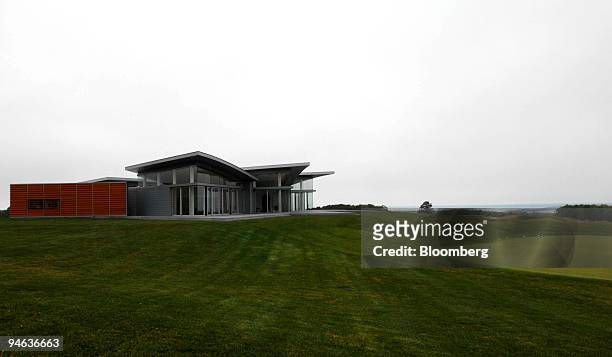 The clubhouse at The Bridge Golf Club, designed by Roger Ferris, in Bridgehampton, Long Island, New York.