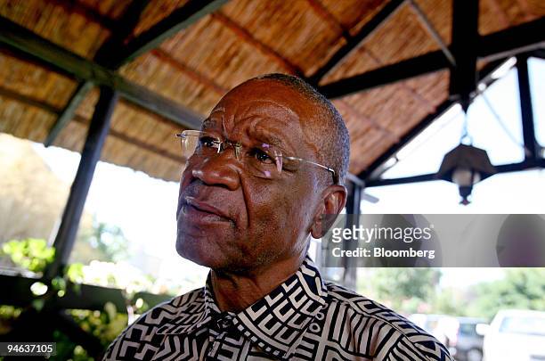 Lesotho former Communications Minister Thomas Thabane, and main opposition leader of the ABC party, All Basotho Convention, poses in Maseru, Lesotho...