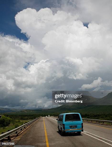 Minibus taxi drives between Polokwane and Potgietersrus in Limpopo province, South Africa, on Saturday, Dec. 15, 2007. At least 20 people have died...