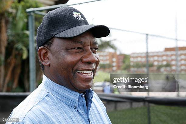 Businessman Cyril Rhamaposa pauses at the ruling African National Congress conference in Polokwane, Limpopo province, South Africa, on Sunday, Dec....