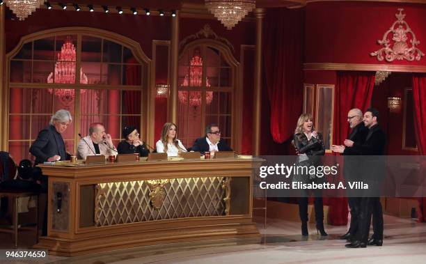 Jury's members Ivan Zazzaroni, Fabio Canino, Carolyn Smith, Selvaggia Lucarelli, Guillermo Mariotto, presenter Milly Carlucci, Giovanni Ciacci and...