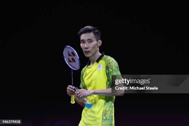 Lee Chong Wei of Malaysia during the men's singles final match against Srikanth Kidambi of India during Badminton on day 11 of the Gold Coast 2018...