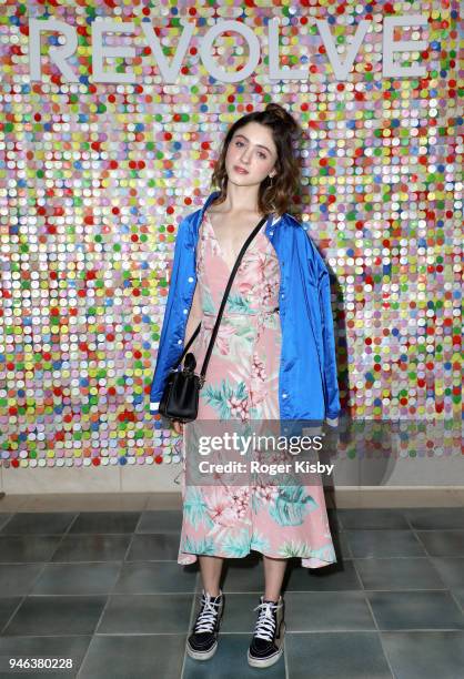 Natalia Dyer attends #REVOLVEfestival Day 1 on April 14, 2018 in La Quinta, California.