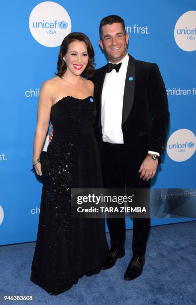 Actress Alyssa Milano and David Bugliari attend the 7th Biennial UNICEF Ball at The Beverly Wilshire Hotel on April 14, 2018 in Beverly Hills,...