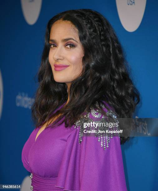 Salma Hayek attends the 7th Biennial UNICEF Ball at the Beverly Wilshire Four Seasons Hotel on April 14, 2018 in Beverly Hills, California.