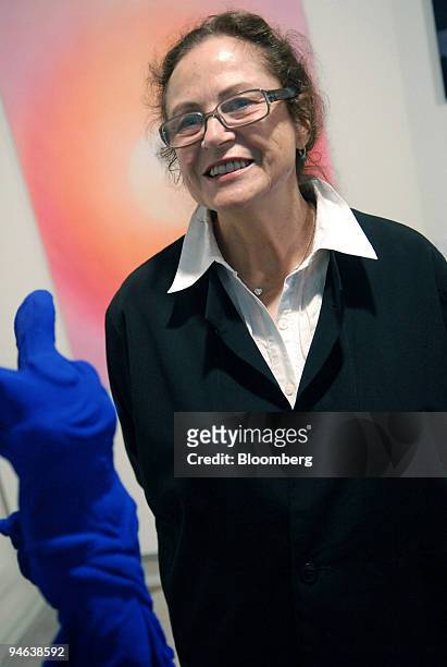 Rotraut Klein-Moquay, former wife of Yves Klein, poses at the Yves Klein Archives in Paris, France, Thursday, October 5, 2006. It was the January...
