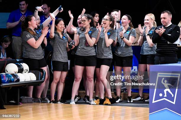 Kristin Quah of Vanderbilt University, second is recognized after being named in the NCAA Photos via Getty Images Elite 90 class during the Division...