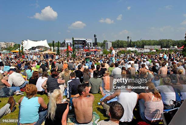 Thousands attend the G8 concert sponsored by The Global Call to Action Against Poverty in Rostock, Germany, Thursday, June 7, 2007.