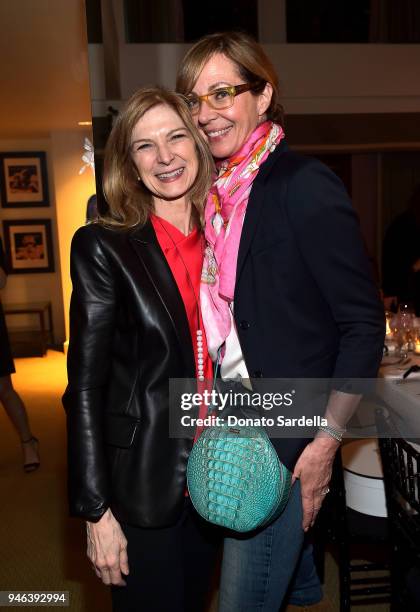 Academy of Motion Picture Arts and Sciences CEO Dawn Hudson and actress Allison Janney attend InStyle and Brahmin's Badass Women Dinner hosted by...