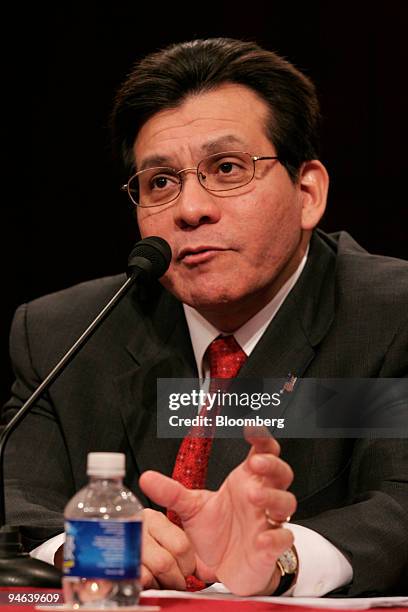 Attorney General Alberto Gonzales speaks during a Senate Judiciary Committee hearing on his role in the firing of eight U.S. Attorneys in Washington,...