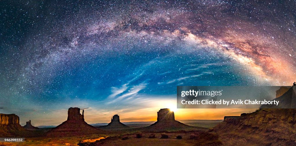 Milky Way over Monument Valley Arizona, Utah