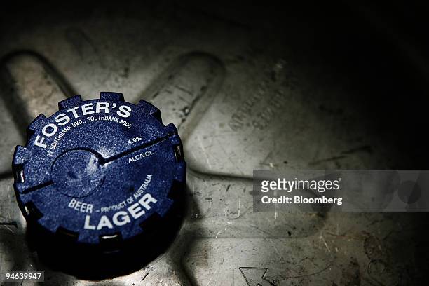 Keg of Foster's Lager is stored in the cellar of a pub in Sydney, Australia, on Monday, Aug. 27, 2007. Foster's Group Ltd. , the world's...