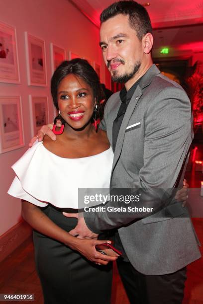 Motsi Mabuse and her husband Evgenij Voznyuk, pregnant, during the Gala Spa Awards at Brenners Park-Hotel & Spa on April 14, 2018 in Baden-Baden,...