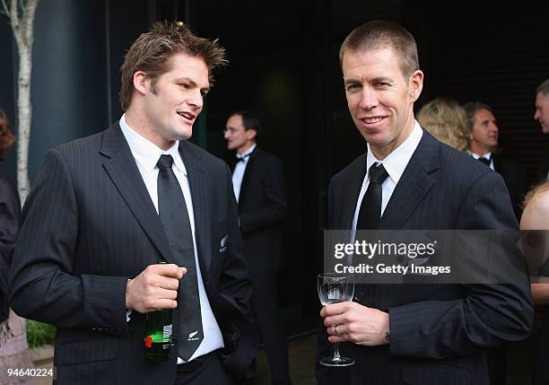 All Black captain Richie McCaw and All Black manager Darren Shand during the 2009 Steinlager New Zealand Rugby Awards at Sky City Convention Centre...