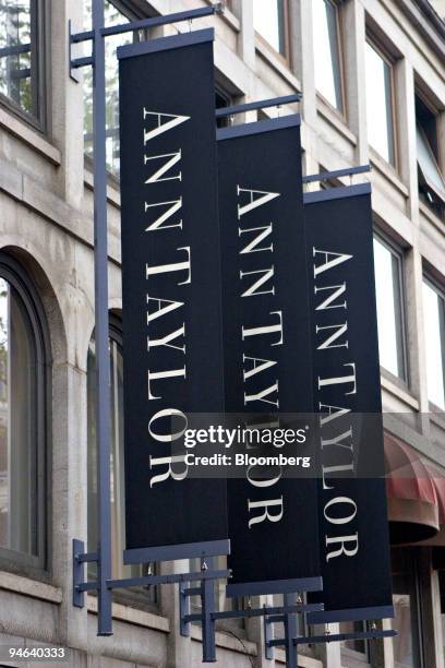 Signs hang outside an Ann Taylor store in Boston, Massachusetts, Friday, May 19, 2006. AnnTaylor Stores Corp., the women's clothing retailer, said...