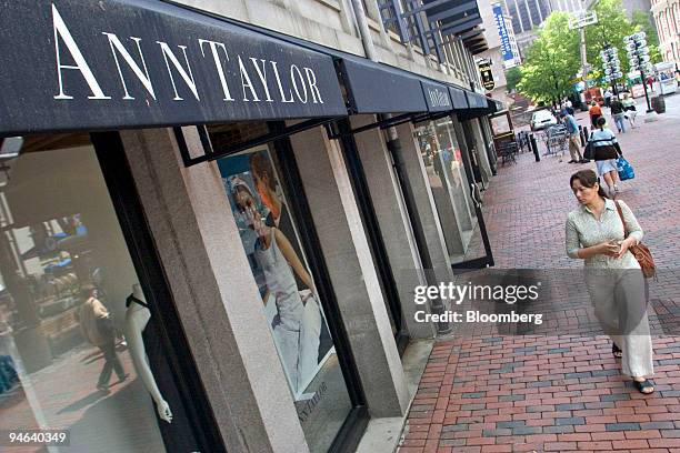 Pedestrian walks past an Ann Taylor store in Boston, Massachusetts, Friday, May 19, 2006. AnnTaylor Stores Corp., the women's clothing retailer, said...