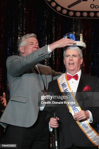 Mr. Mature America Pageant, Matthew Allen crowns 2018 Mr, Mature Pageant America winner, Bill Quain at The Music Pier on April 14, 2018 in Ocean...