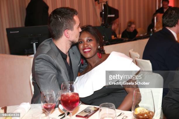 Motsi Mabuse and her husband Evgenij Voznyuk during the Gala Spa Awards at Brenners Park-Hotel & Spa on April 14, 2018 in Baden-Baden, Germany.