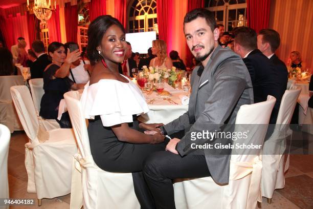 Motsi Mabuse and her husband Evgenij Voznyuk during the Gala Spa Awards at Brenners Park-Hotel & Spa on April 14, 2018 in Baden-Baden, Germany.