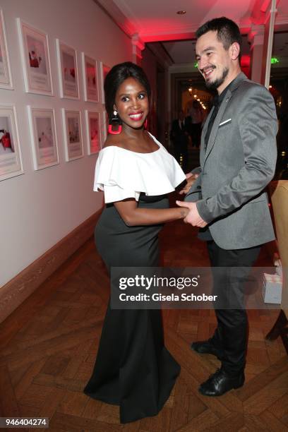 Motsi Mabuse and her husband Evgenij Voznyuk, pregnant, during the Gala Spa Awards at Brenners Park-Hotel & Spa on April 14, 2018 in Baden-Baden,...