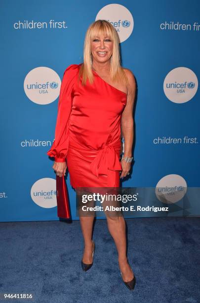 Suzanne Somers attends the 7th Biennial UNICEF Ball at the Beverly Wilshire Four Seasons Hotel on April 14, 2018 in Beverly Hills, California.