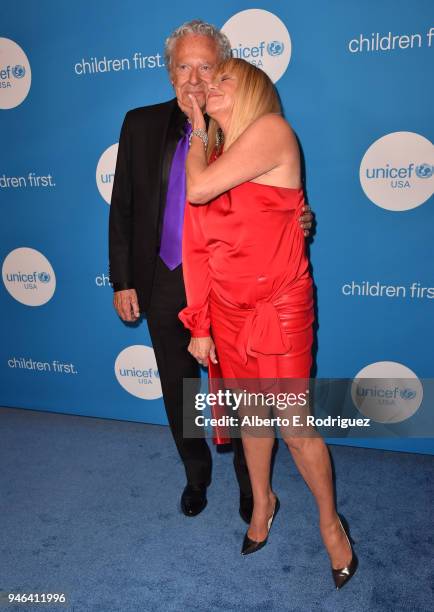 Alan Hamel and Suzanne Somers attends the 7th Biennial UNICEF Ball at the Beverly Wilshire Four Seasons Hotel on April 14, 2018 in Beverly Hills,...