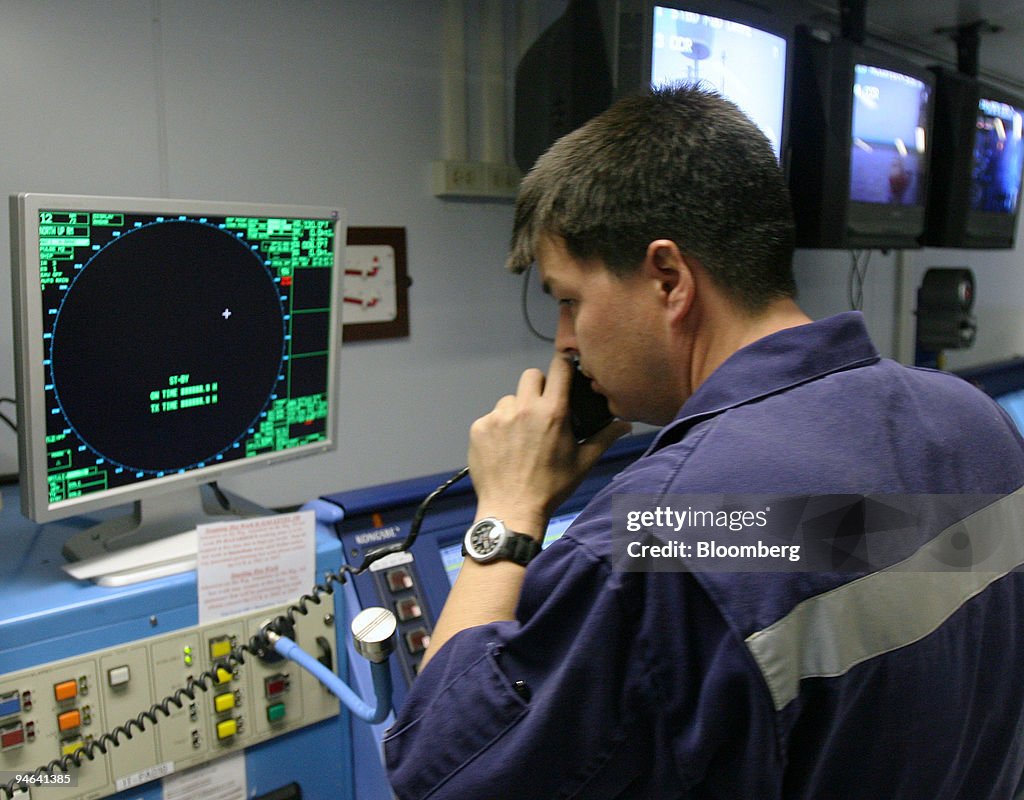 Dynamic Position Operator William Wiggins, a dynamic positioning operator aboard the Discoverer ...
