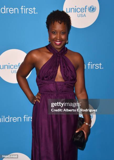 Amber Hill attends the 7th Biennial UNICEF Ball at the Beverly Wilshire Four Seasons Hotel on April 14, 2018 in Beverly Hills, California.