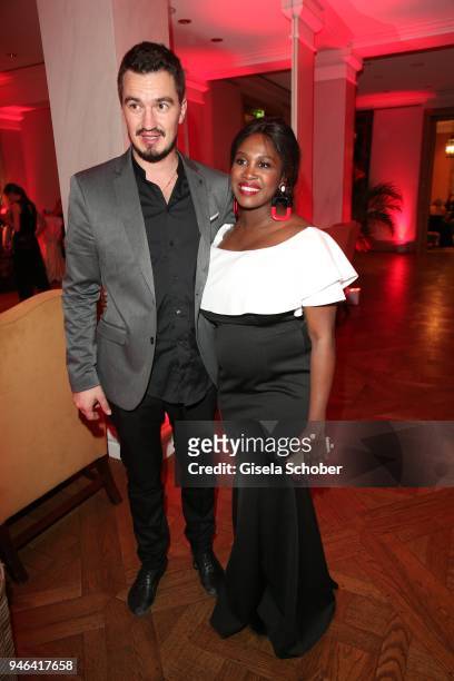 Motsi Mabuse and her husband Evgenij Voznyuk, pregnant, during the Gala Spa Awards at Brenners Park-Hotel & Spa on April 14, 2018 in Baden-Baden,...