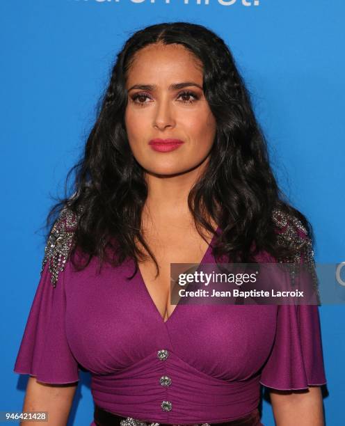 Salma Hayek Pinault attends the 7th Biennial UNICEF Ball at the Beverly Wilshire Four Seasons Hotel on April 14, 2018 in Beverly Hills, California.