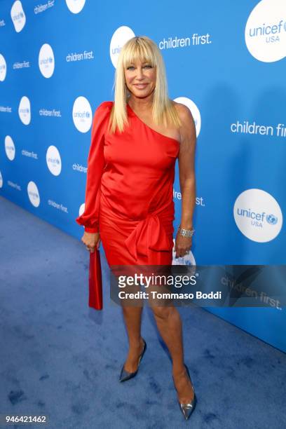 Suzanne Somers attends the Seventh Biennial UNICEF Ball: Los Angeles on April 14, 2018 in Beverly Hills, California.