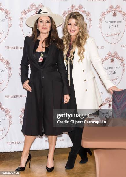 Personality Lisa Vanderpump and daughter Pandora Vanderpump Sabo pose during the bottle signing of Vanderpump Rose at the Fine Wine & Good Spirits...