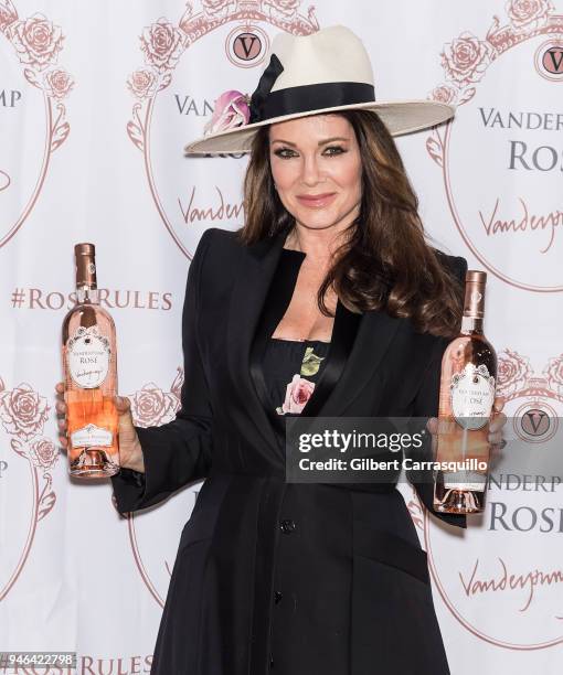 Personality Lisa Vanderpump signs bottles of Vanderpump Rose at the Fine Wine & Good Spirits Premium Collection store on April 14, 2018 in Ardmore,...